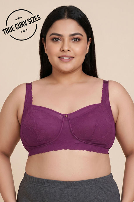 Zivame La Flamme True Curv Double Layered Non Wired Full Coverage Super Support Bra - Dark Purple Buy Zivame La Flamme True Curv Double Layered Non Wired Full Coverage Super Support Bra - Dark Purple